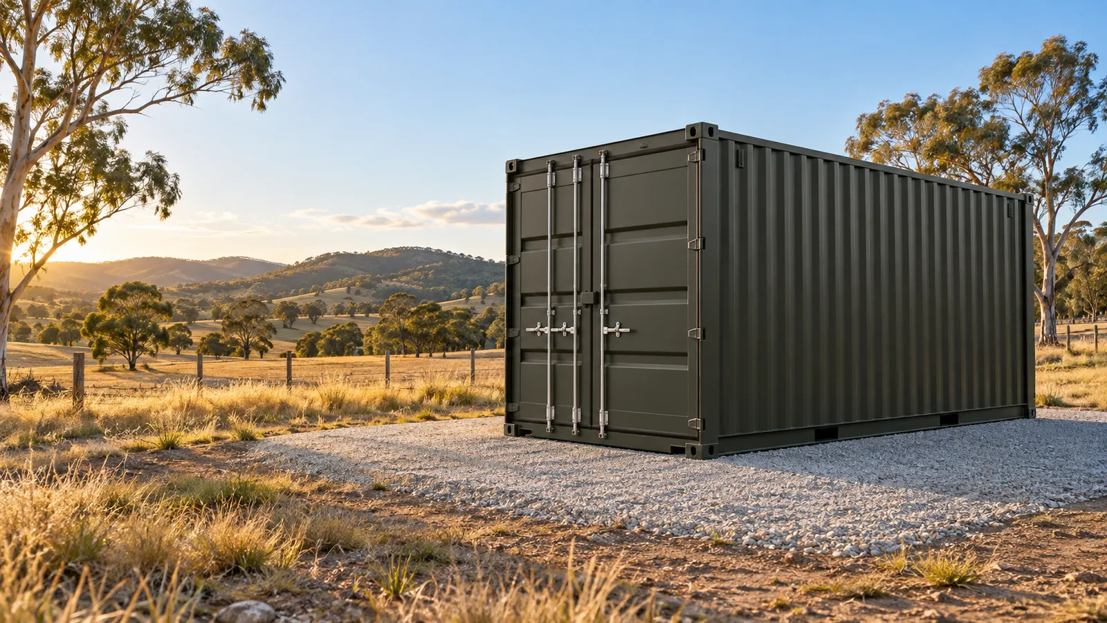 Illustration of an Australian rural container setting